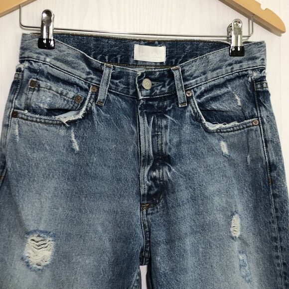 BOYISH The Tommy Jeans Womens 26 Blue Stonewash Stretch Button Fly High Waist - Picture 3 of 15